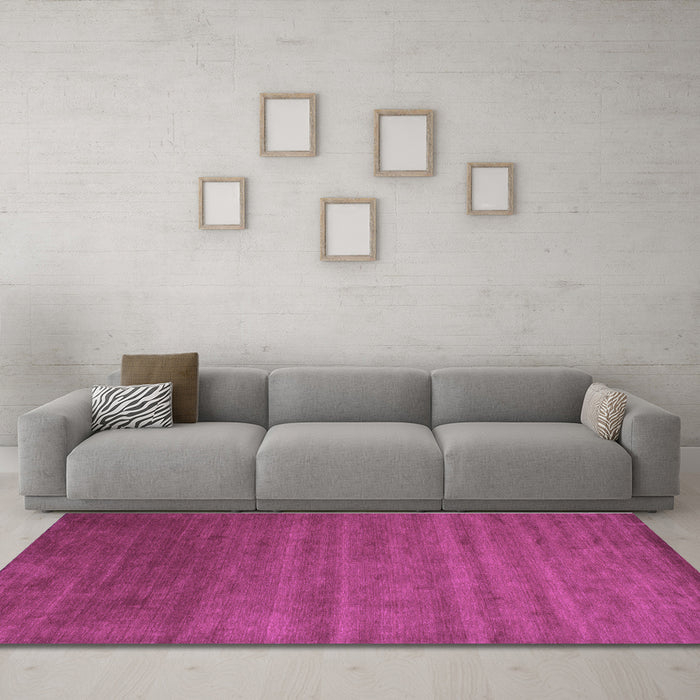 Machine Washable Abstract Purple Contemporary Area Rugs in a Living Room, wshcon40pur
