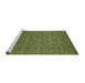 Serging Thickness of Machine Washable Contemporary Seaweed Green Rug, wshcon41