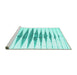 Sideview of Machine Washable Solid Turquoise Modern Area Rugs, wshcon410turq