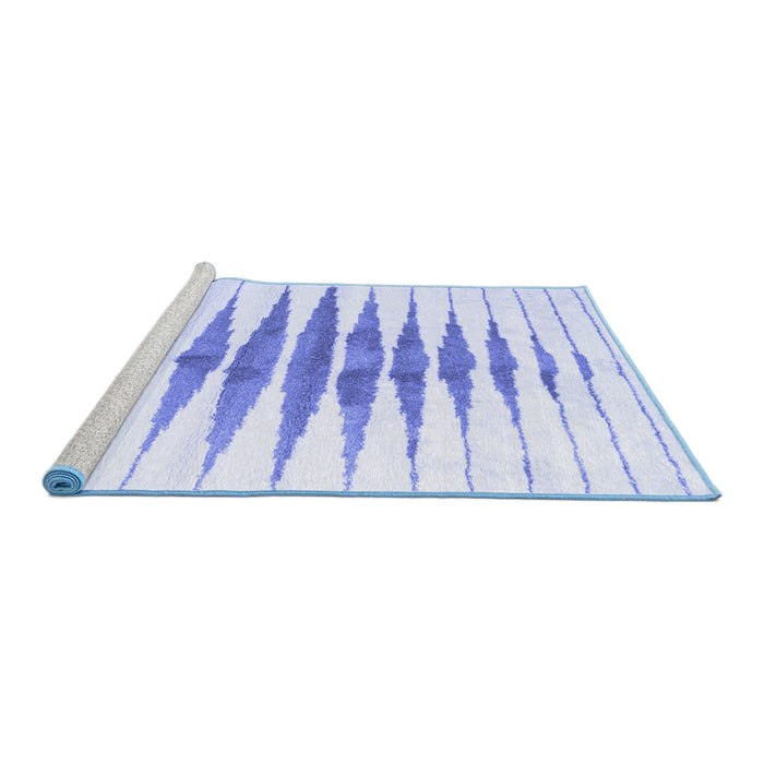 Sideview of Machine Washable Solid Blue Modern Rug, wshcon410blu