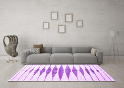 Machine Washable Solid Purple Modern Area Rugs in a Living Room, wshcon410pur