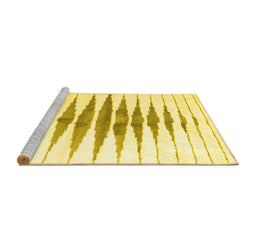Sideview of Machine Washable Solid Yellow Modern Rug, wshcon410yw