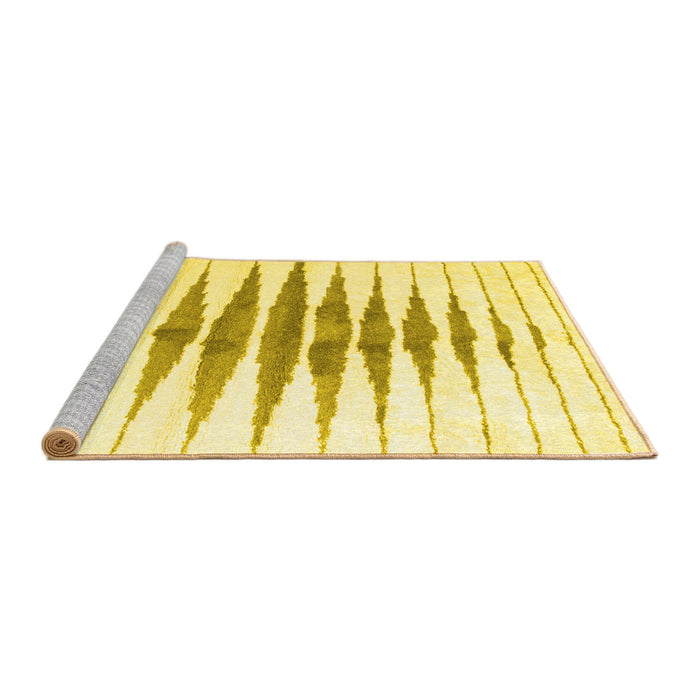 Sideview of Machine Washable Solid Yellow Modern Rug, wshcon410yw