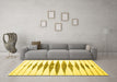 Machine Washable Solid Yellow Modern Rug in a Living Room, wshcon410yw