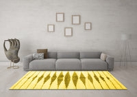 Machine Washable Solid Yellow Modern Rug, wshcon410yw