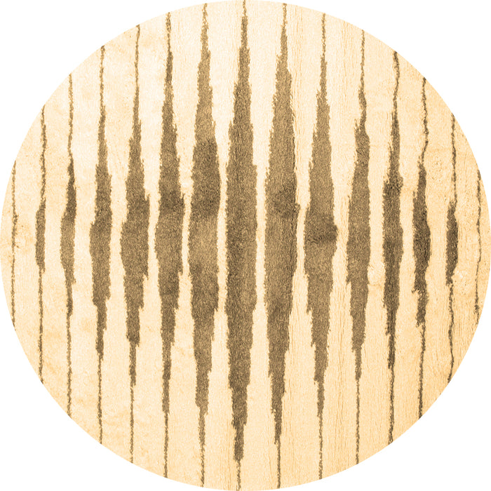 Round Machine Washable Solid Brown Modern Rug, wshcon410brn