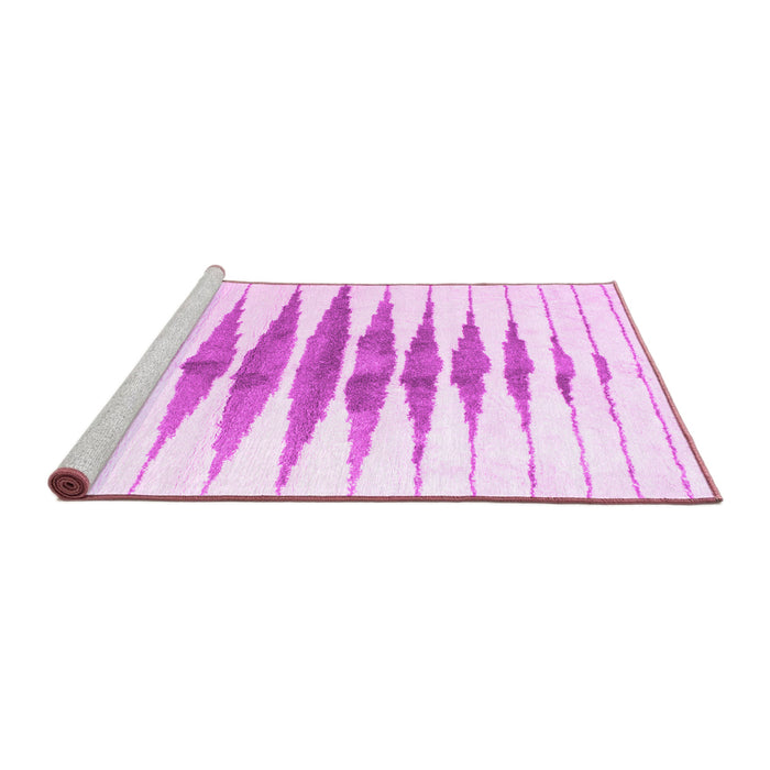 Sideview of Machine Washable Solid Pink Modern Rug, wshcon410pnk