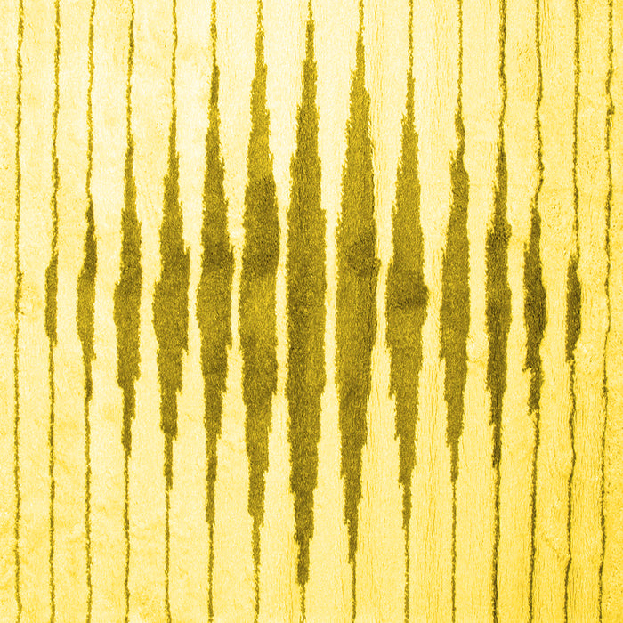 Square Machine Washable Solid Yellow Modern Rug, wshcon410yw