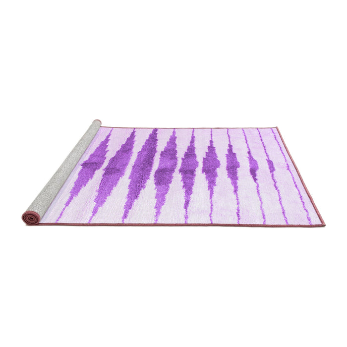 Sideview of Machine Washable Solid Purple Modern Area Rugs, wshcon410pur