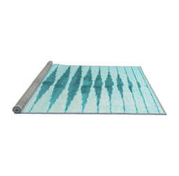 Sideview of Machine Washable Solid Light Blue Modern Rug, wshcon410lblu