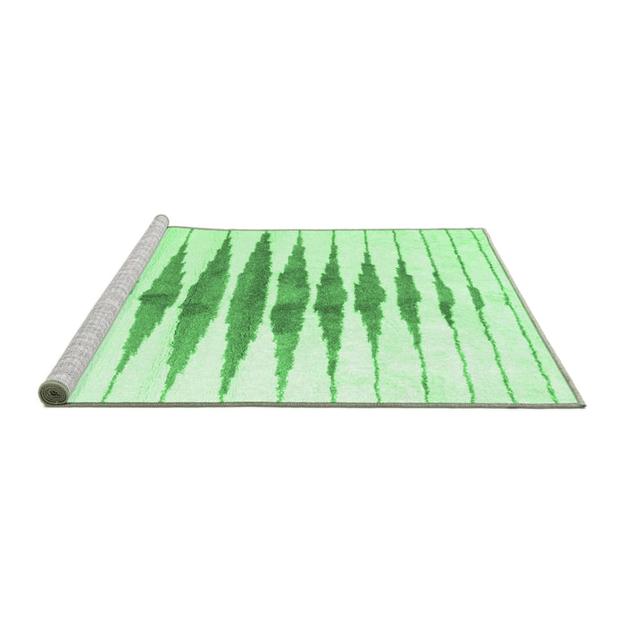 Sideview of Machine Washable Solid Emerald Green Modern Area Rugs, wshcon410emgrn