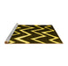 Sideview of Machine Washable Abstract Yellow Contemporary Rug, wshcon411yw