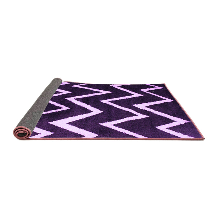 Sideview of Abstract Purple Contemporary Rug, con411pur