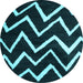 Round Machine Washable Abstract Light Blue Contemporary Rug, wshcon411lblu