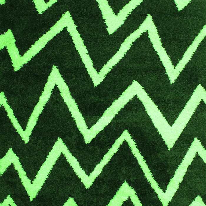 Serging Thickness of Machine Washable Abstract Green Contemporary Area Rugs, wshcon411grn