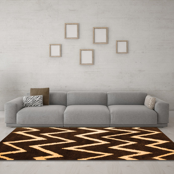 Machine Washable Abstract Orange Contemporary Area Rugs in a Living Room, wshcon411org