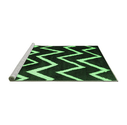 Sideview of Machine Washable Abstract Emerald Green Contemporary Area Rugs, wshcon411emgrn