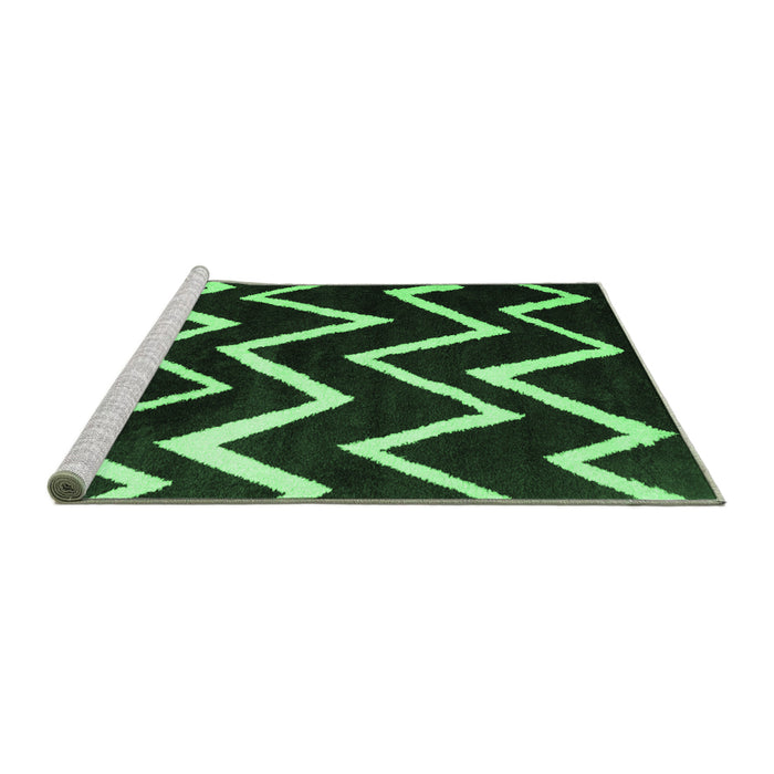 Sideview of Machine Washable Abstract Emerald Green Contemporary Area Rugs, wshcon411emgrn