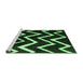 Sideview of Machine Washable Abstract Emerald Green Contemporary Area Rugs, wshcon411emgrn