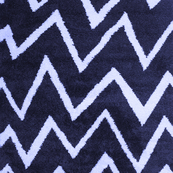 Abstract Blue Contemporary Rug, con411blu