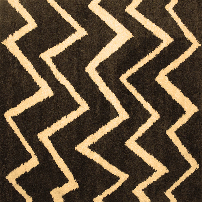 Square Machine Washable Abstract Brown Contemporary Rug, wshcon411brn