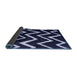 Sideview of Abstract Blue Contemporary Rug, con411blu