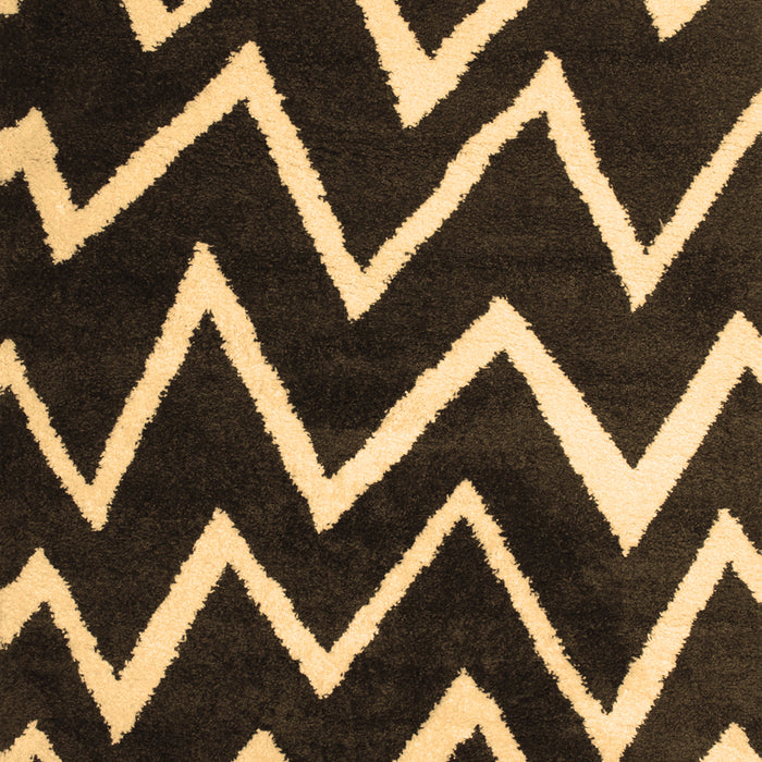 Abstract Brown Contemporary Rug, con411brn