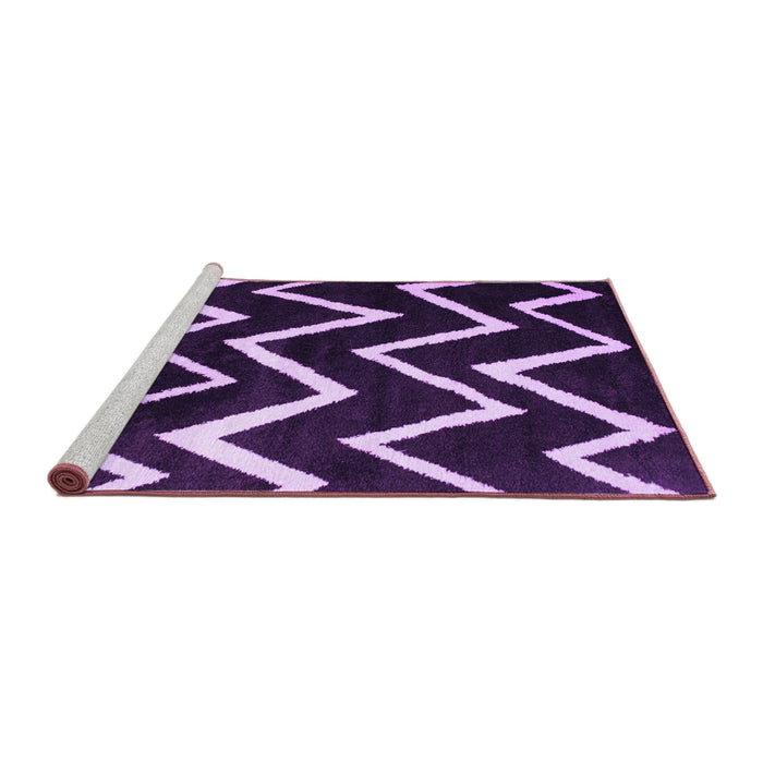 Sideview of Machine Washable Abstract Purple Contemporary Area Rugs, wshcon411pur