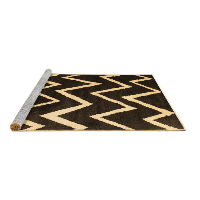 Sideview of Machine Washable Abstract Brown Contemporary Rug, wshcon411brn