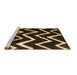 Sideview of Machine Washable Abstract Brown Contemporary Rug, wshcon411brn