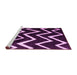 Sideview of Machine Washable Abstract Pink Contemporary Rug, wshcon411pnk