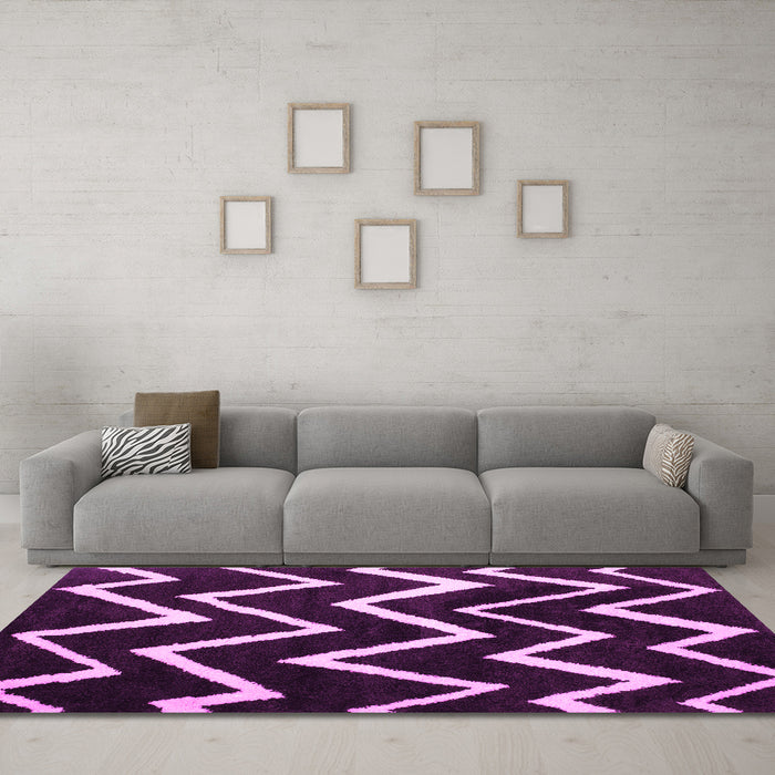 Machine Washable Abstract Pink Contemporary Rug in a Living Room, wshcon411pnk