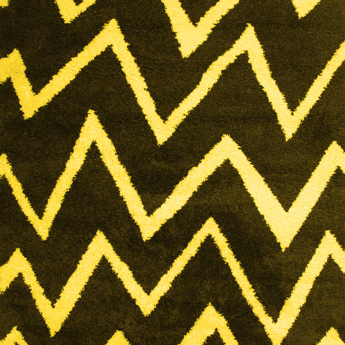 Abstract Yellow Contemporary Rug, con411yw