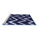 Sideview of Machine Washable Abstract Blue Contemporary Rug, wshcon411blu