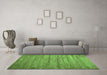 Machine Washable Abstract Green Contemporary Area Rugs in a Living Room,, wshcon412grn