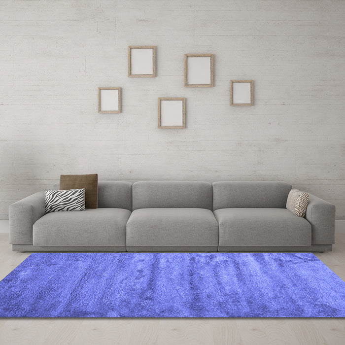 Machine Washable Abstract Blue Contemporary Rug in a Living Room, wshcon412blu