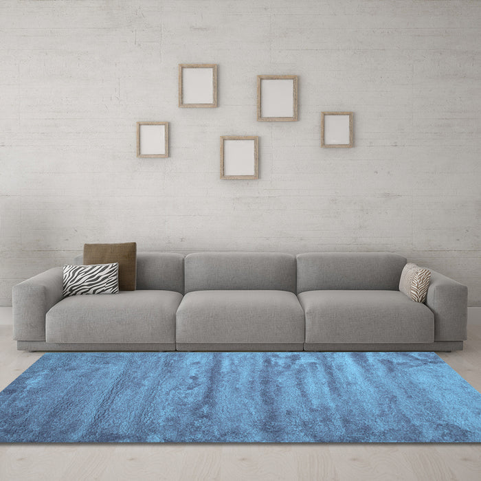 Machine Washable Abstract Light Blue Contemporary Rug in a Living Room, wshcon412lblu