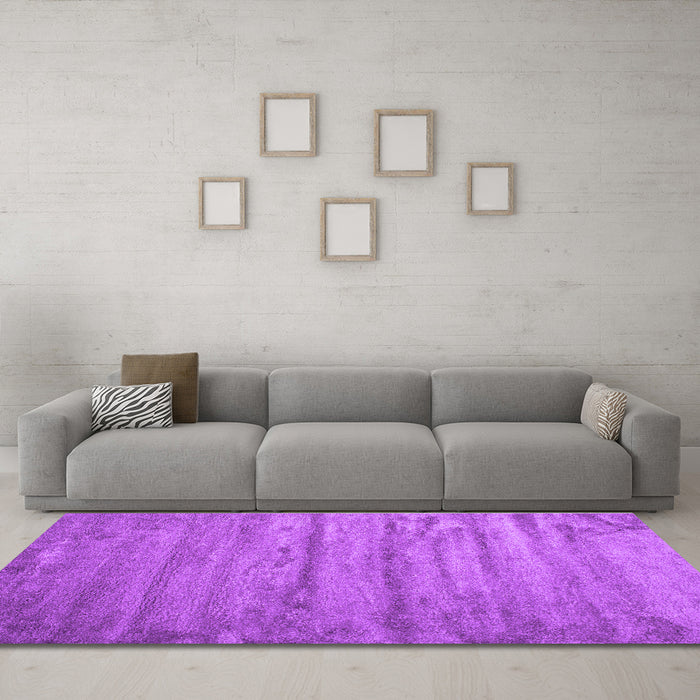 Machine Washable Abstract Purple Contemporary Area Rugs in a Living Room, wshcon412pur