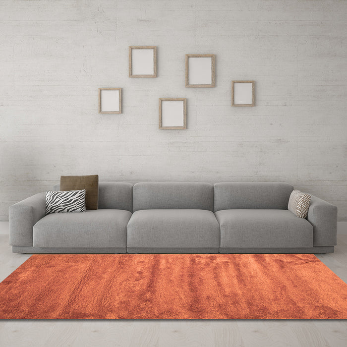 Machine Washable Abstract Orange Contemporary Area Rugs in a Living Room, wshcon412org