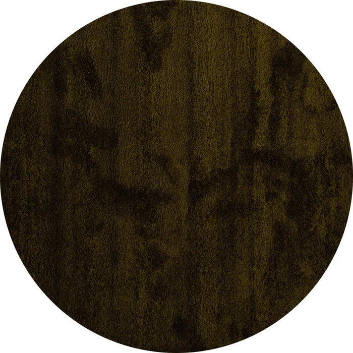 Round Machine Washable Abstract Yellow Contemporary Rug, wshcon413yw