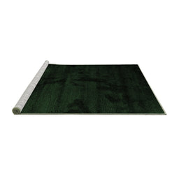 Sideview of Machine Washable Abstract Emerald Green Contemporary Area Rugs, wshcon413emgrn