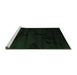 Sideview of Machine Washable Abstract Emerald Green Contemporary Area Rugs, wshcon413emgrn