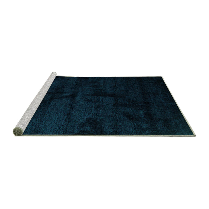 Sideview of Machine Washable Abstract Turquoise Contemporary Area Rugs, wshcon413turq