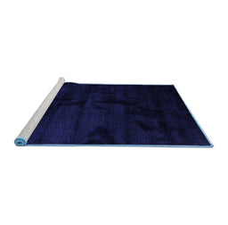 Sideview of Machine Washable Abstract Blue Contemporary Rug, wshcon413blu