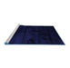 Sideview of Machine Washable Abstract Blue Contemporary Rug, wshcon413blu