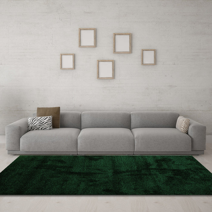 Machine Washable Abstract Green Contemporary Area Rugs in a Living Room,, wshcon413grn