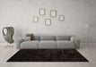 Machine Washable Abstract Brown Contemporary Rug in a Living Room,, wshcon413brn