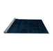 Sideview of Machine Washable Abstract Light Blue Contemporary Rug, wshcon413lblu