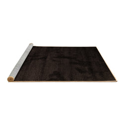 Sideview of Machine Washable Abstract Brown Contemporary Rug, wshcon413brn