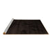 Sideview of Machine Washable Abstract Brown Contemporary Rug, wshcon413brn